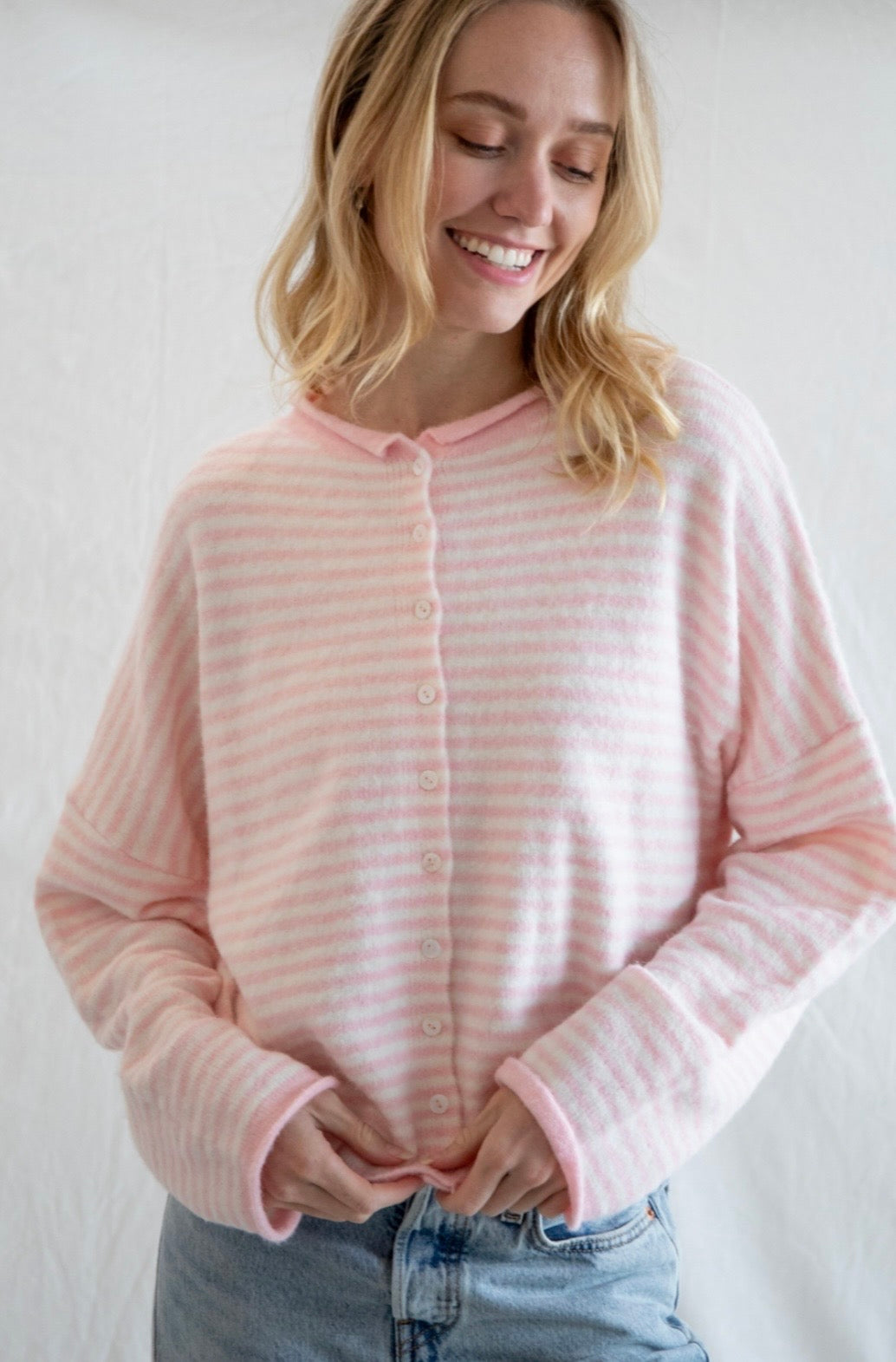 Strawberry Milk Striped Cardi
